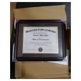 upsimples Diploma Frame 8.5 x 11 with Mat, Certificate Degree Document Frame, Displays Diploma Frame 11x14 without Mat, Classic Wood Grain with Gold Beading, Includes Black & Gold Mats, 1 Pack