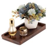 Bathroom Vanity Tray 11.8x5.9in of Acacia Wood - Elegant Organizer for Cosmetics, Jewelry, Perfume, Candle, Key - Premium Wood Tray for Bathroom, Kitchen, Countertop, Toilet Tank, Sink (Dark Brown)