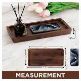 Bathroom Vanity Tray 11.8x5.9in of Acacia Wood - Elegant Organizer for Cosmetics, Jewelry, Perfume, Candle, Key - Premium Wood Tray for Bathroom, Kitchen, Countertop, Toilet Tank, Sink (Dark Brown)