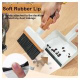 THINKLEARN Mini Dustpan and Brush Set, Portable Broom and Dustpan Combo Set with Bamboo Handle and Soft Rubber Lip, Compact Cleaning Tool for Kids, Car, Desk, Pet, Camping