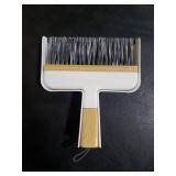 THINKLEARN Mini Dustpan and Brush Set, Portable Broom and Dustpan Combo Set with Bamboo Handle and Soft Rubber Lip, Compact Cleaning Tool for Kids, Car, Desk, Pet, Camping