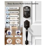 TEEHO TK001H Keyless Entry Door Lock with Handle Set, Electronic Deadbolt Keypad Door Lock with Code, Smart Locks for Front Door, Exterior Door Handle, Auto-Lock, Easy to Install, Oil-Rubbed Bronze