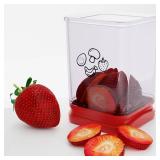 2 PCS Tewodila Fruit Slicer Cup, Speed Cutter for Strawberry Banana Grape Egg, Stainless Steel Vegetable Cutting Kitchen Gadget, Kitchen Portable Slicing Tool