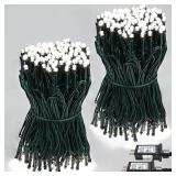 2-Pack 66FT 200 LED White Christmas String Lights Indoor Outdoor, Extendable Christmas Tree Lights with 13 Modes Twinkle Lights, Plug in Fairy String Lights for Xmas Tree Party Garden (Cool White)