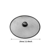 Splatter Screen, Frying Pan Splatter Screen, Splash Guard Lid with Knob, Extra Fine Mesh Splash Guard Pot Lid,Iron Coating Grease Guard Frying Pan Cover for Cooking(size:29cm)