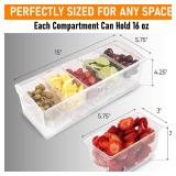 Ice Chilled Condiment Containers with Hinged Lid - Chilled Condiment Server with Lid, Clear Serving Tray