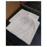 decorUhome Cozy Faux Fur Spring Throw Pillow Covers 18x18 Set of 2 Decorative Soft Plush Striped Modern Farmhouse Boho Couch Pillow Cases with Velvet Back for Sofa Bed Living Room, Cream White