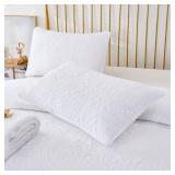 Brandream White Clover Quilted Pillow Shams Cotton Standard Size Pillow Cases Set of 2 Comfy Soft Decorative Pillow Covers