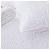 Brandream White Clover Quilted Pillow Shams Cotton Standard Size Pillow Cases Set of 2 Comfy Soft Decorative Pillow Covers