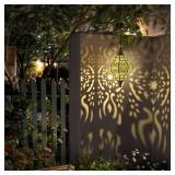 Hapjoy Hanging Solar Lights Outdoor Garden Decor Solar Lantern Waterproof Plastic Moroccan Outdoor Decorations for Patio Pathway Yard Backyard Garden Decorative (1 Pack, Bronze)