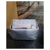 NCVI Breastmilk Cooler Bag with 2 Ice Pack, Breast Pump Bag with Cooler Fits 6 Bottles, Double Layer Breast Milk Baby Bottle Cooler Bag, for Travel, Nursing Mom Daycare, Work, Picnic (Grey)