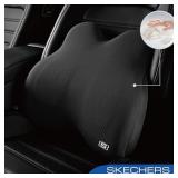Skechers Memory Foam Lumbar Pillow,Lumbar Support Pillow for Office, Chair Lower Back Pain Relief Lumbar Pillow, Ergonomic Design Back Support Pillow for Office Chair, Car, Home, Travel,Black