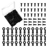 Picture Frame Turn Button Fasteners Set, 100 PCS Picture Frame Backing Clips Photo Frame Hardware Clips with 100 Pieces Screws for Hanging Pictures, Photos, Drawing by PinCute Black