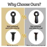 Picture Frame Turn Button Fasteners Set, 100 PCS Picture Frame Backing Clips Photo Frame Hardware Clips with 100 Pieces Screws for Hanging Pictures, Photos, Drawing by PinCute Black