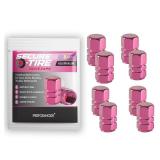 Performore 8 pcs Tire Valve Caps Heavy-Duty Stem Covers Universal Car Wheel Aluminum Tire Valve Stem Caps Dust Cover for Cars, SUVs, Bikes, Bicycles, and Motorcycles (Pink)