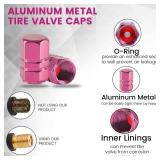 Performore 8 pcs Tire Valve Caps Heavy-Duty Stem Covers Universal Car Wheel Aluminum Tire Valve Stem Caps Dust Cover for Cars, SUVs, Bikes, Bicycles, and Motorcycles (Pink)