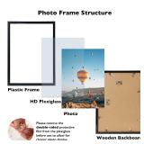JCJMY 10x14 inch Picture Frame Black for 30 x 40cm Diamond Painting Art, Horizontal and Vertical Formats for Wall Hanging, 10 x 14 Wall Gallery Poster Photo Frame with Durable Shatter Resistant