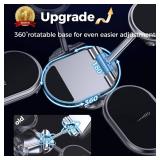 Magnetic Phone Holder for Car Metal Upgrade 6X Magnets Phone Mount Double 360° Rotation Super Sticker Phone Holder Car Mount Easy Install Suitable for Dashboard Screens Compatible with All Phone blac