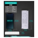 REYLAX 12V 80W Triac Dimmable LED Driver,100-130V AC to 12V DC Constant Voltage 6.67A Power Supply Transformer, No Flicker-Quiet Operation-Waterproof for Kitchen Cabinet Bedroom