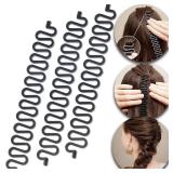 3 Pcs Hair Braiding Tool Roller With Hook Magic Hair Twist Styling Bun Maker DIY Hair Style Accessories Black