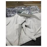 sancua Round Tablecloth - 108 Inch - Water Resistant Spill Proof Washable Polyester Table Cloth Decorative Fabric Table Cover for Dining Tables, Buffet Parties and Camping, Silver Grey