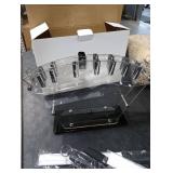 EUNA Kitchen Knife Set, 19 PCS Black Knife Set with Acrylic Block and Sharpener, German High-Carbon Stainless Steel Knife Sets with 6 Serrated Steak Knives, Bread Knife, Chef Knife, Dishwasher Safe