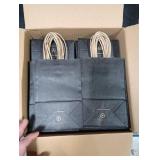 BagDream Gift Bags 100Pcs 5.25x3x8 Small Kraft Paper Gift Bags with Handles Bulk, Black Paper Sacks for Small Business, Retail, Merchandise, Grocery, Wedding Birthday Party favor