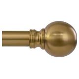 Warm Gold Curtain Rods for Windows 72 to144 Inch Brass Extra Long Heavy Duty Adjustable single 1 Diameter with vintage Brushed Bronze Metal Finials Antique for Living Room Bedroom Farmhouse Kitchen