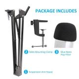 Yeti Nano Mic Stand with Pop Filter - Microphone Boom Arm Stand with Foam Cover Windscreen for Blue Yeti Nano Mic by YOUSHARES
