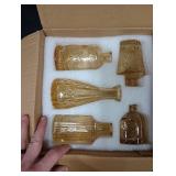 SUPMIND Glass Bud Vase Set of 5, Gold Amber Small Flower Vases for Centerpieces in Bulk, Mini Vintage Vase for Rustic Wedding, Home,Table Decoration