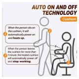 OLYDON Heated Seat Cushion with Pressure-Sensitive Switch and Overheat Protection Thermostat, with Power Adapter, Heating Pad for Office Chair, Home Etc.
