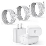 Apple MFi Certified Fast Charger iPhone,Fast i Phone Charging Cord 3Pack i Phone Charger Fast Charging Plug Block 6FT USB C to Lightning Cable for iPhone 14/14 ProMax/Plus/13 Mini/12/11/XR/XS,AirPods