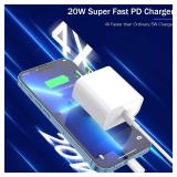 Apple MFi Certified Fast Charger iPhone,Fast i Phone Charging Cord 3Pack i Phone Charger Fast Charging Plug Block 6FT USB C to Lightning Cable for iPhone 14/14 ProMax/Plus/13 Mini/12/11/XR/XS,AirPods