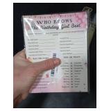 qinghemengxia Who Knows The Birthday Girl Best, Birthday Would She Rather, Birthday Game Cards for Girls Her Sleepover Party - 5.5 * 7 inch (Pink)