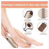 Foot File Foot Scrubber Pedicure - Callus Remover for Feet Easkep Professional Grater Rasp Foot Scraper Corns Callous Removers Cracked Dead Skin Remover for Dry and Wet Feet (Golden)