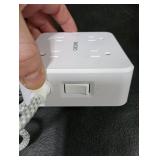 Surge Protector Power Strip - CHCORE 5Ft Braided Extension Cord with 8 Outlets with 4 USB (2 USB C) Charging Ports, Flat Plug Multi Plug Outlet Extender Charging Station for Home Office, ETL, White