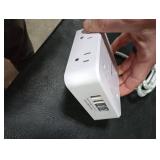 Surge Protector Power Strip - CHCORE 5Ft Braided Extension Cord with 8 Outlets with 4 USB (2 USB C) Charging Ports, Flat Plug Multi Plug Outlet Extender Charging Station for Home Office, ETL, White