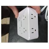 Surge Protector Power Strip - CHCORE 5Ft Braided Extension Cord with 8 Outlets with 4 USB (2 USB C) Charging Ports, Flat Plug Multi Plug Outlet Extender Charging Station for Home Office, ETL, White