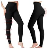 2 Pairs Medical Compression Pantyhose for Women, 20-30mmHg Graduated Support Tight Pants, Opaque Footless (Black*2, 4XL)