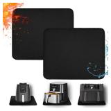 Heat Resistant Mats for Countertop - Fireproof 15x18 in Heat Resistant Mats for Air Fryer - Hot Pad Air Fryer Mat Compatible with Ninja,COSORI,Cuisinart for Coffee Maker, Toaster, Oven 2PCS - Black