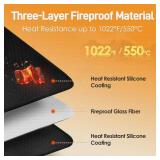 Heat Resistant Mats for Countertop - Fireproof 15x18 in Heat Resistant Mats for Air Fryer - Hot Pad Air Fryer Mat Compatible with Ninja,COSORI,Cuisinart for Coffee Maker, Toaster, Oven 2PCS - Black
