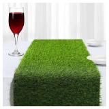 ZHOUXITU Artificial Grass Table Runner, 13 x 60 in Turf Table Runner - Realistic Faux Grass Runner for Golf Party, Wedding, Baby Shower, Indoor Outdoor Decor
