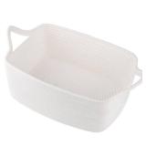 OIAHOMY Woven Basket, Gift Basket Empty with Gift Bags and Ribbons, Rope Baskets for Baby Showers, Storage Baskets with Handles for Nursery, Pet Toy Organizer - White