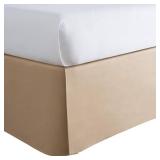 Todays Home Classic Tailored Bed Skirt Dust Ruffle, Cotton Blend Design, 14 Drop Length, Twin, Mocha