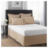 Todays Home Classic Tailored Bed Skirt Dust Ruffle, Cotton Blend Design, 14 Drop Length, Twin, Mocha