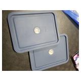 Replacement Lids for Pyrex 7211-PC 6 Cup Rectangle, Silicone Storage Cover Lid for Glass Bowl 2 Pack with Date Mark Dark blue