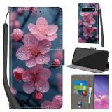 Salanheo Case Wallet for Samsung Galaxy S10, with [3 Card Slots], Kickstand Magnetic Closure PU Leather Shockproof Protective Flip Cover 6.1, Peach Blossom
