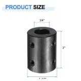 uxcell Shaft Coupling, 3/4 Bore 1-1/2 OD 2 Length Black Oxide Plated ASTM1045 Steel Rigid Coupling for 3D Printers Motor Wheel(4 Set Screws)