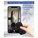 TikTok Video Scrolling Remote Control for iPhone and Android Smartphones, Cellphone E-Book APP Page Turner, Camera Photo and Video Clicker, Neck Strap Included.