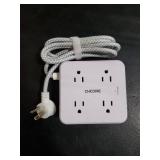 Surge Protector Power Strip - CHCORE 5Ft Braided Extension Cord with 8 Outlets with 4 USB (2 USB C) Charging Ports, Flat Plug Multi Plug Outlet Extender Charging Station for Home Office, ETL, White